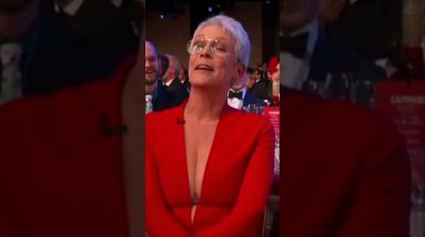 Jaime Lee Curtis shows of her SAG card