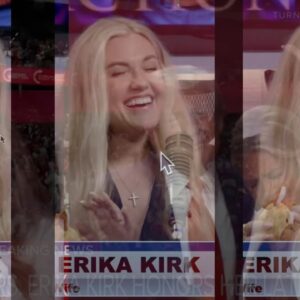 Happy Smiley Excited Erica Kirk makes Martyr Money Plan as the Marriege looks faker & faker